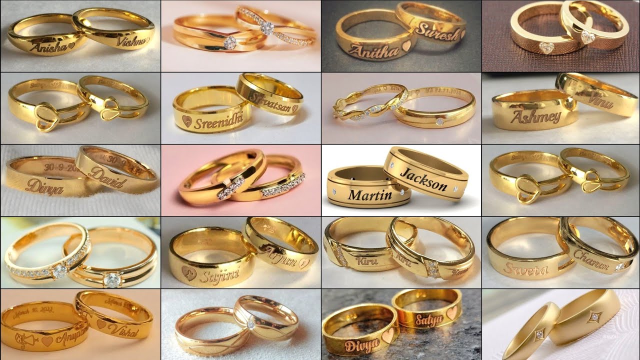 Name Engraved Rings Couples | Engrave Ring Personalized Gold | Gold Ring  Name Engraved - Customized Rings - Aliexpress